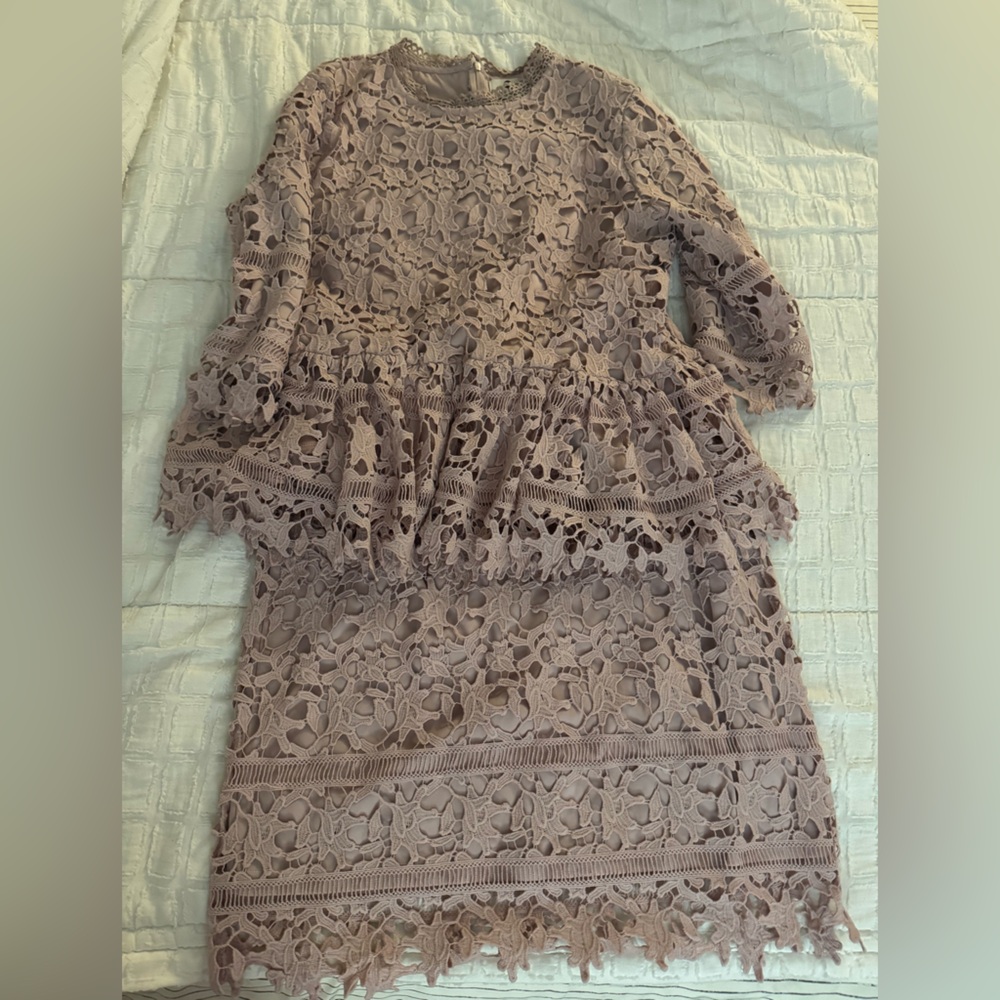 Dainty Jewells Lace Dress in Soft Beige